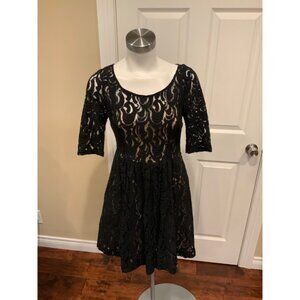 Plenty By Tracy Reese Black Floral Lace Fit & Flare Dress Size 4 (US)